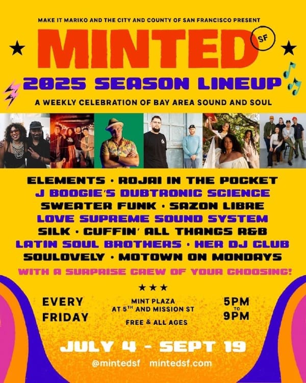 The MINTED season lineup on Fridays at Mint Plaza.