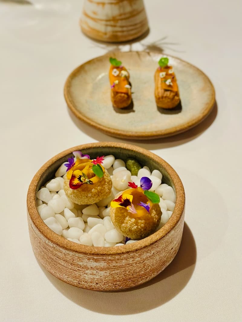 Canapés include passion fruit water pani puri. Photo: © tablehopper.com.