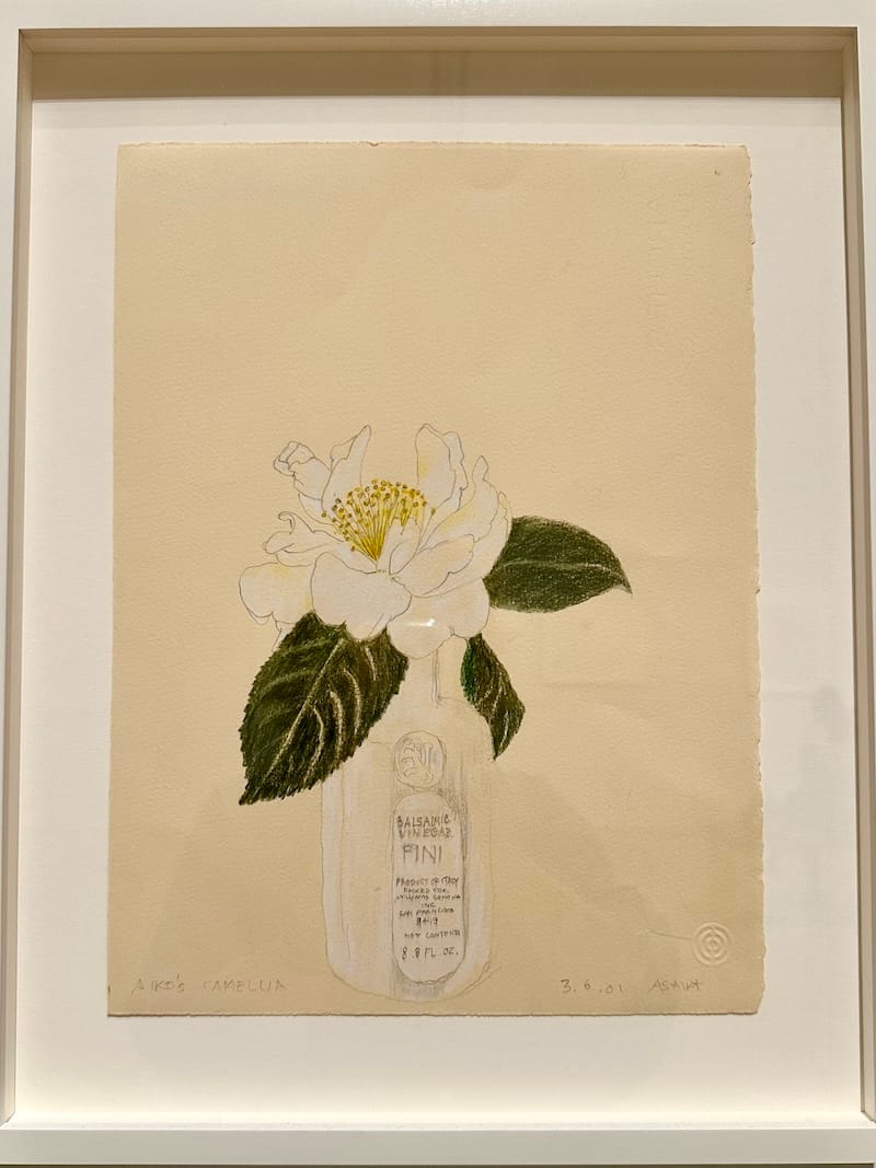 When I took a closer look at “Aiko’s Camellia,” the Fini bottle of balsamic vinegar says “Packed for Williams Sonoma San Francisco.” Photo: © tablehopper.com.