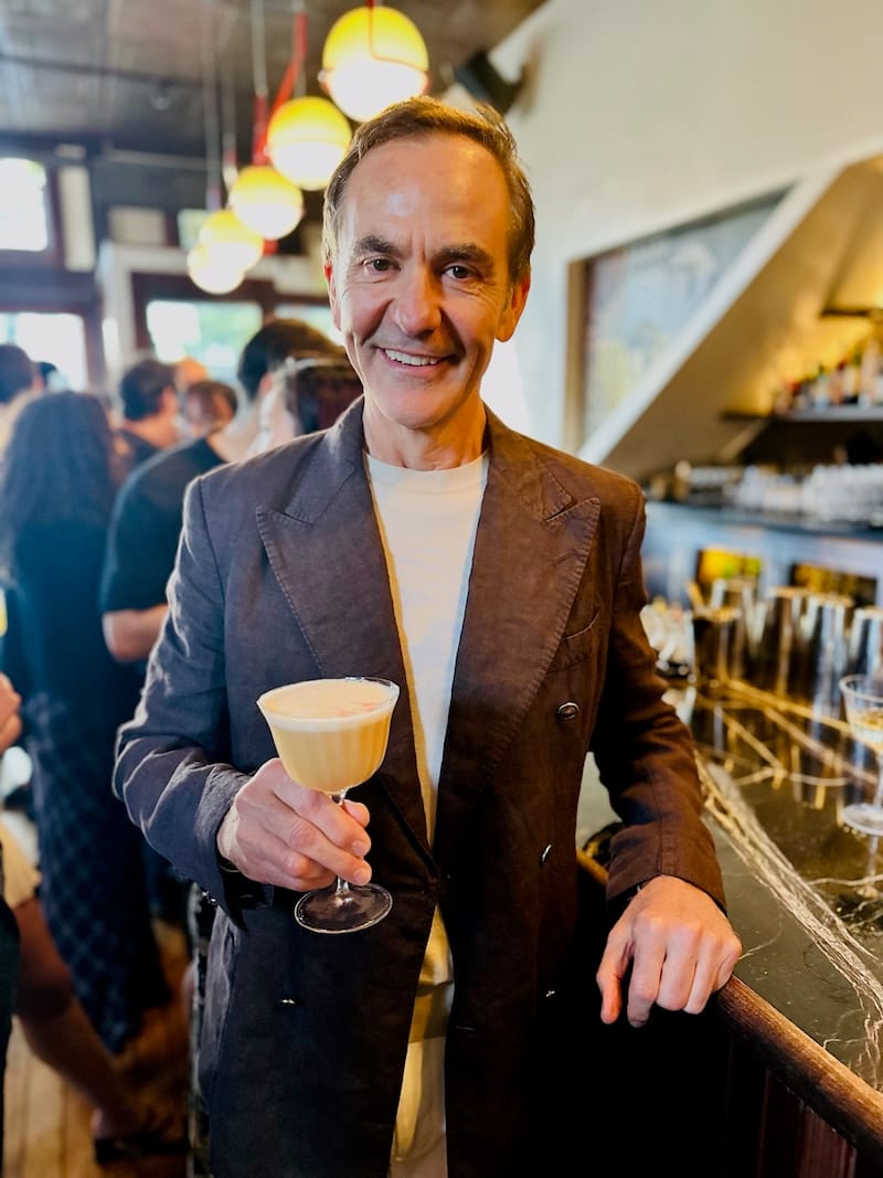 Back of the House founder Adriano Paganini toasting our years of SF restaurant memories with my requested Rattlesnake. Photo: © tablehopper.com.