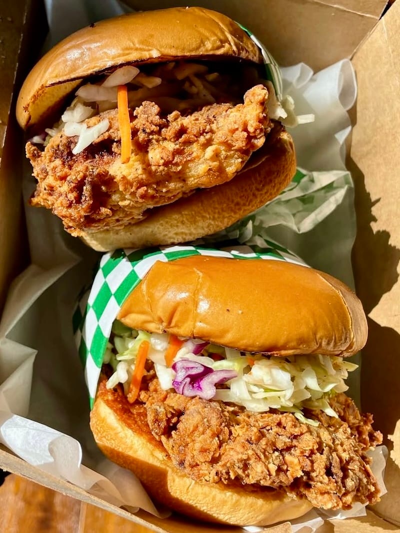 Fried chicken sandwiches from Fowl + Fare. Instagram photo via @fowlfare.