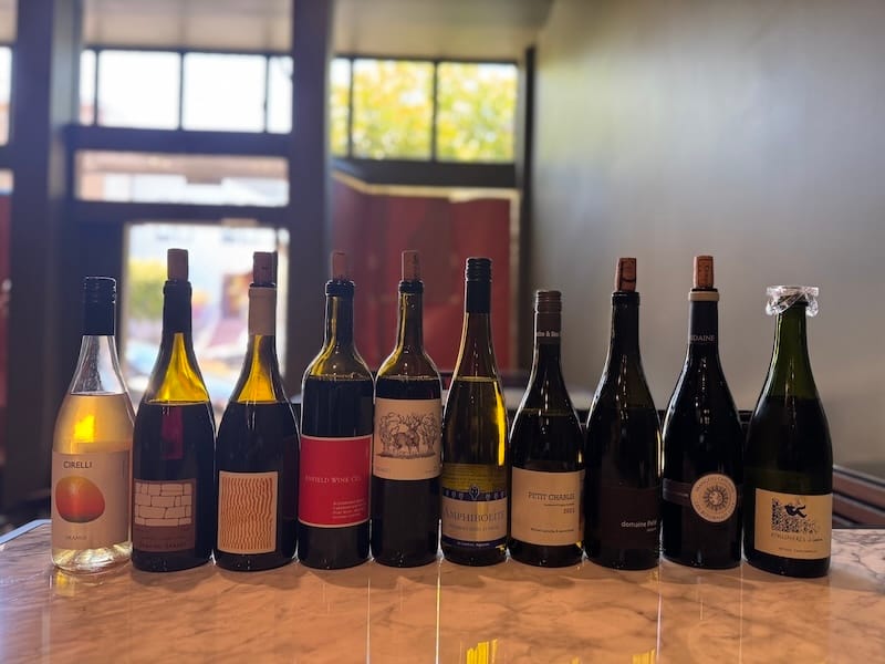 A selection of bio and natural wines. Photo courtesy of Frenchie Wine Bar.&nbsp;