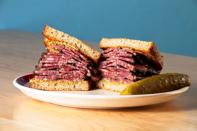 Super Mensch’s pastrami sandwich on house-baked rye. Photo:&nbsp;Angela DeCenzo.