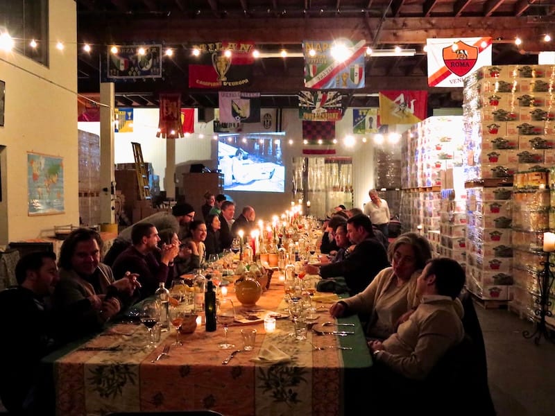 The very first Cena nel Magazzino I attended in 2014. Photo: © tablehopper.com.