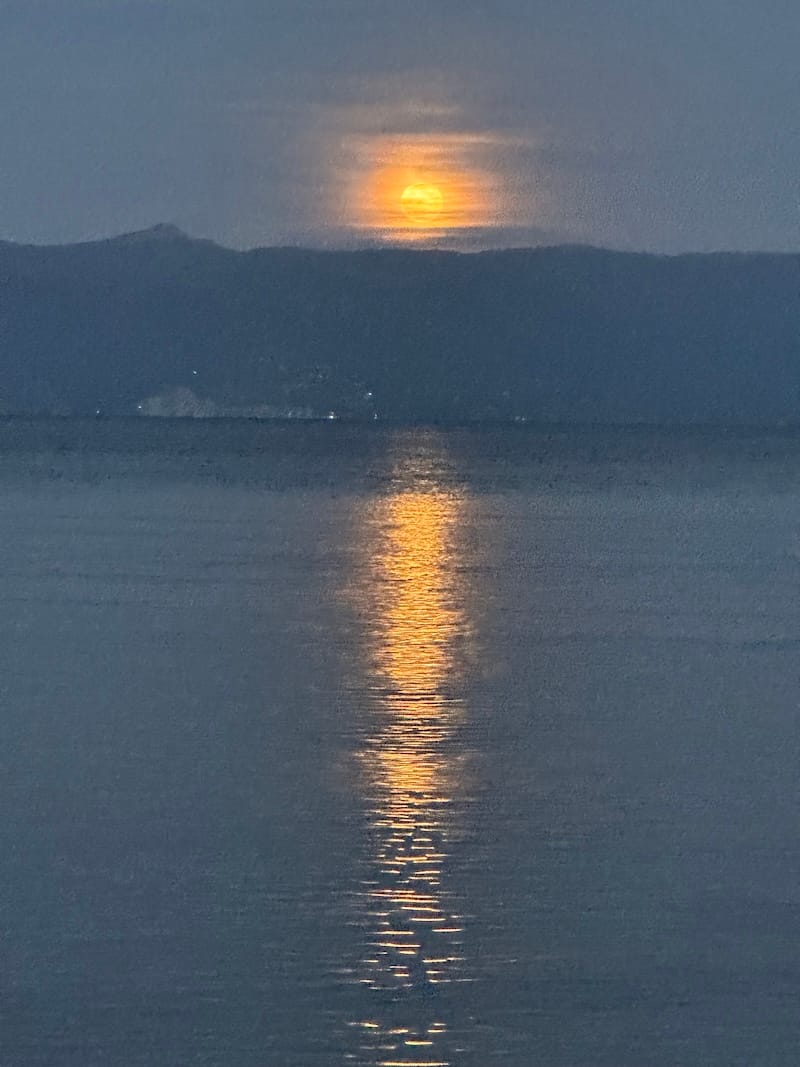 I loved how my picture of the full moonrise over Lake Tahoe came out like an Impressionist painting. Photo: © tablehopper.com.