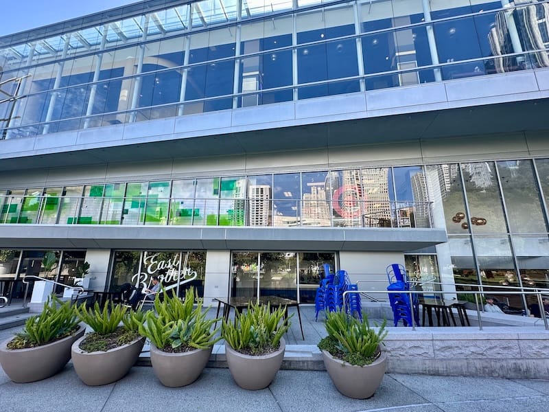 The patio at The Rec Room at the Metreon will be a prime location to enjoy a beer.&nbsp;Photo: © tablehopper.com.