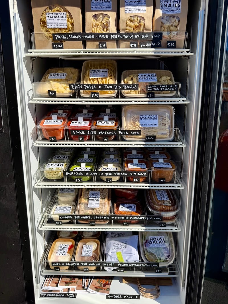 Walk up and choose from 25 freshly made items from Pasta Supply Co, restocked daily. Photo: © tablehopper.com.