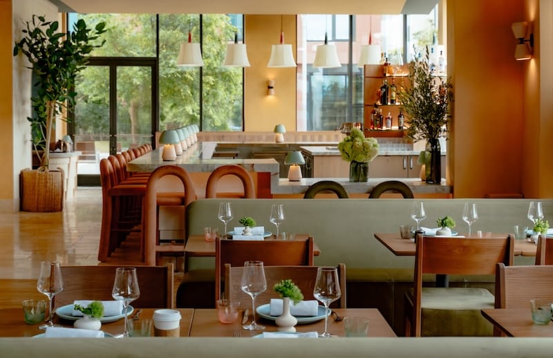 The warm Tuscan tones at Via Aurelia at Mission Rock. Photo: Eric Wolfinger.