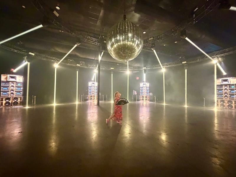 Saying farewell and muchísimas gracias to the sacred sonic disco church that is Despacio at the end of the third night at the friends and family/secret show. Photo: © tablehopper.com.