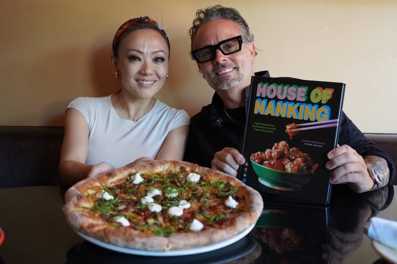 Chefs Kathy Fang and Tony Gemignani are offering a collab pie this week: the Chinatown-Meets-North Beach Pizza. Photo courtesy of J. Wade Public Relations.