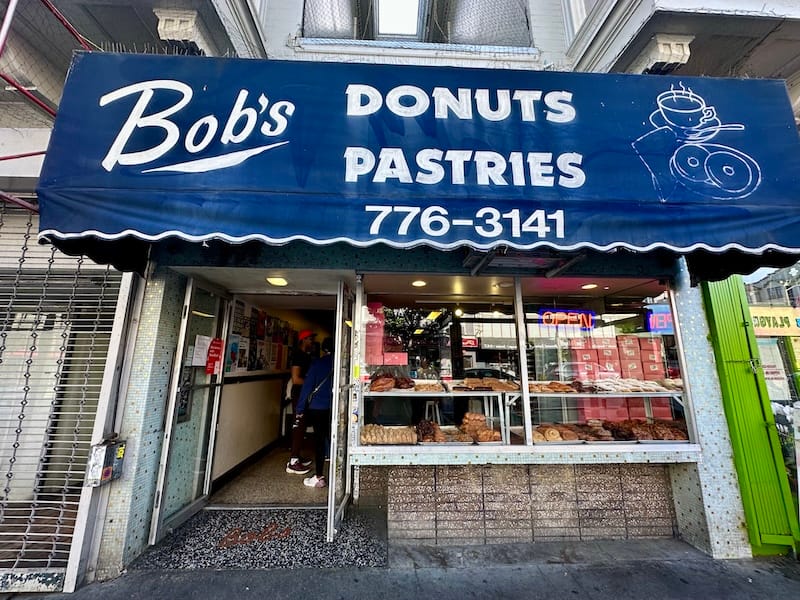 The exterior of the original Bob’s Donuts on Polk Street. Photo: © tablehopper.com.
