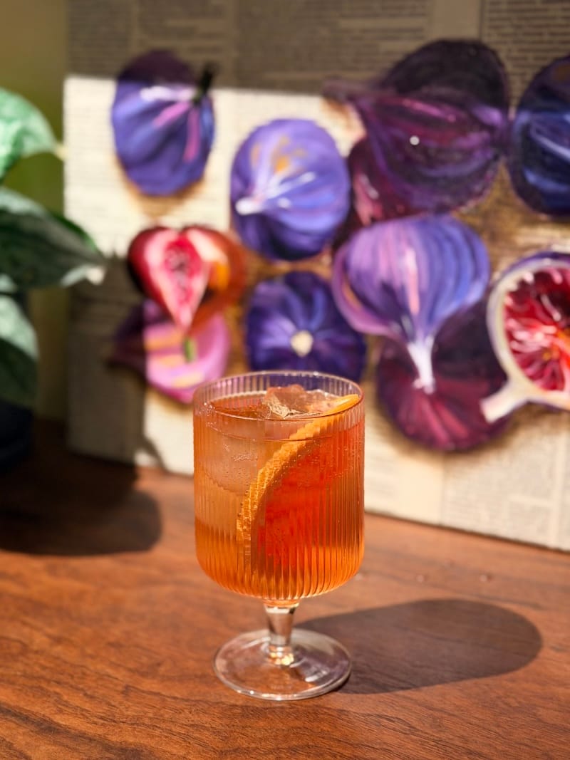 The Goosenest Spritz&nbsp;at Bar Brucato: Brucato Orchards, Lillet, Pommeau, cava, soda. Photo: © tablehopper.com.
