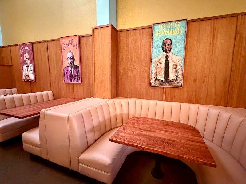 Comfy booths are watched over by Johnny Dismal’s amazing paintings. Photo: © tablehopper.com.