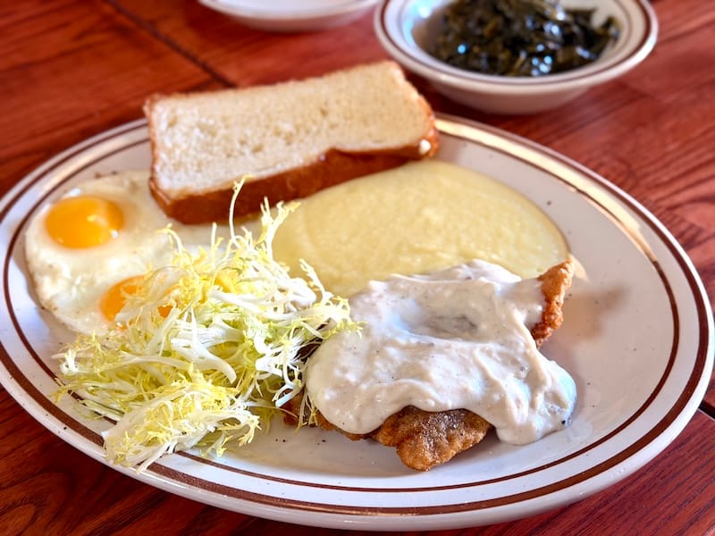 The chicken-fried steak plate. Photo: © tablehopper.com.