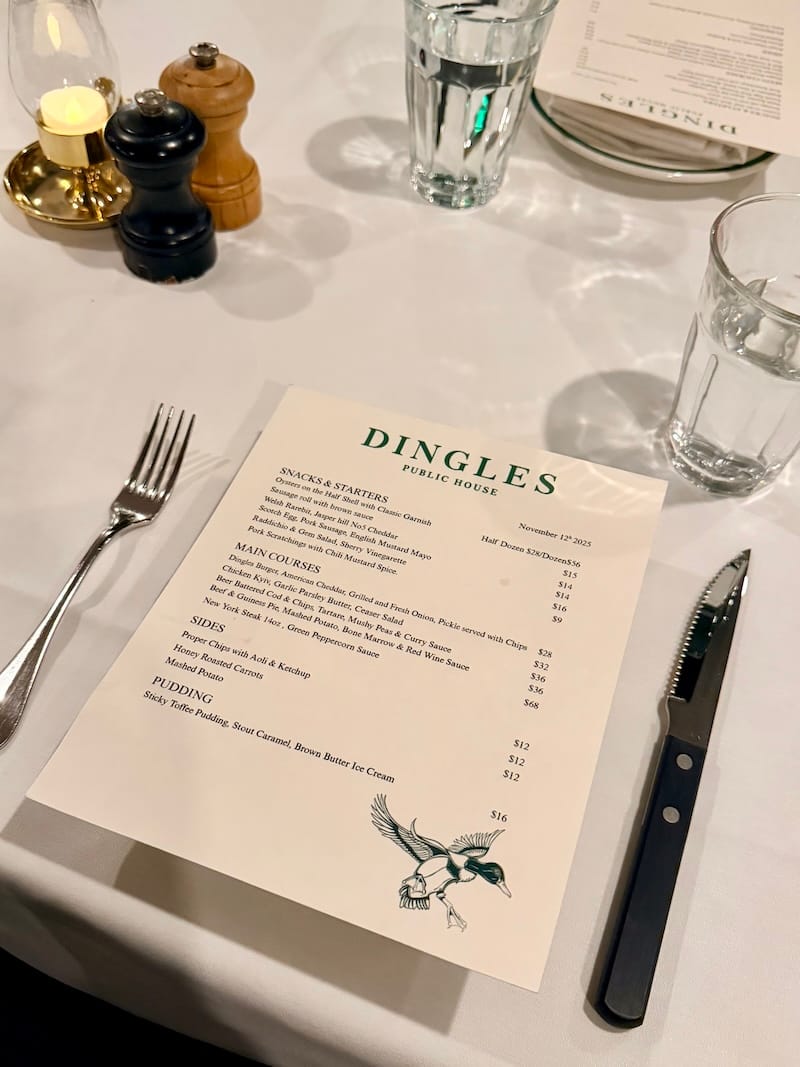 An early menu from a preview dinner. Photo: © tablehopper.com.