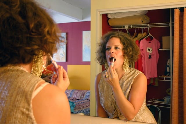 One from the archives: getting ready to cohost Feather, a poolside disco day party at The Phoenix Hotel, back in 2005. Photo: Geof Teague.
