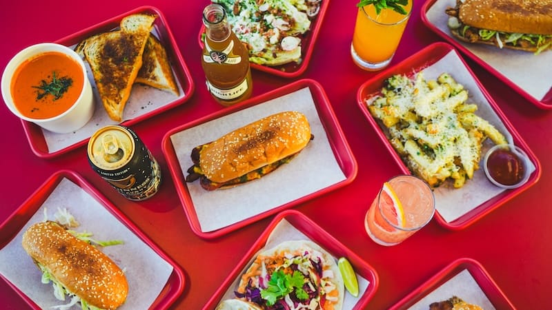 An array of items at the new Quik Dog at Mission Rock. Photo courtesy of Quik Dog.