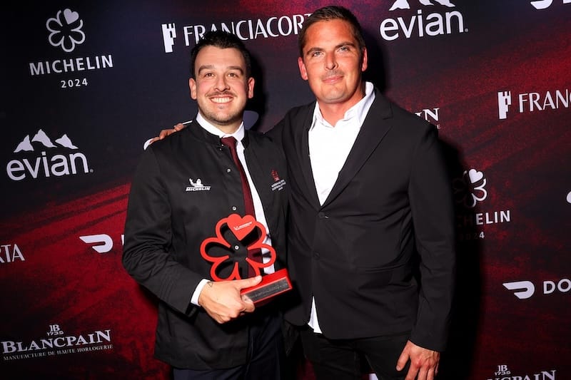 Aphotic’s Trevin Hutchins and Peter Hemsley at the 2024 Michelin Awards. Photo courtesy of Trevin Hutchins.