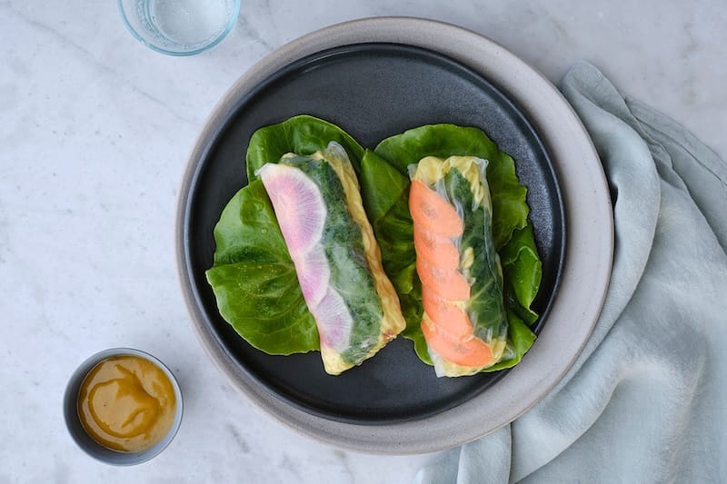 Curry chicken salad summer rolls from goop kitchen. Photo courtesy of goop kitchen.