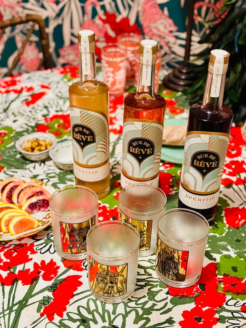I set up a spritz bar with Rue de Rêve apéritifs before a holiday dinner. Photo: © tablehopper.com.