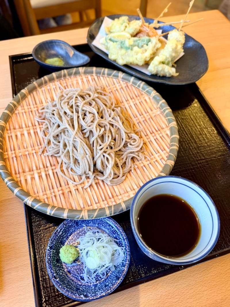 The ten zaru cold soba with a side of tempura. Photo: © tablehopper.com.