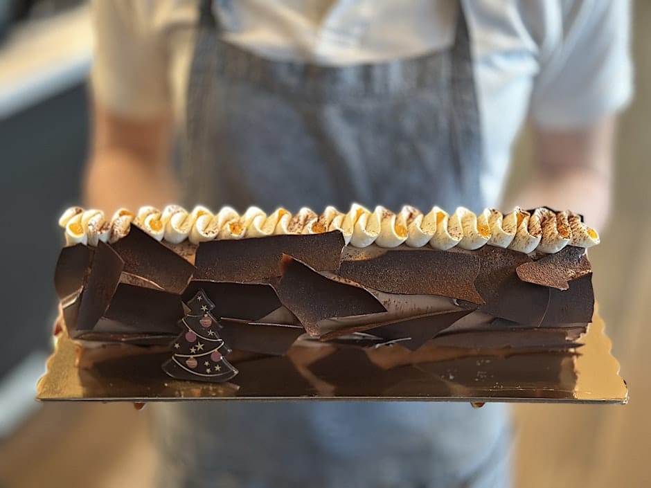 The bûche de Noël from Spruce. Photo courtesy of Spruce.
