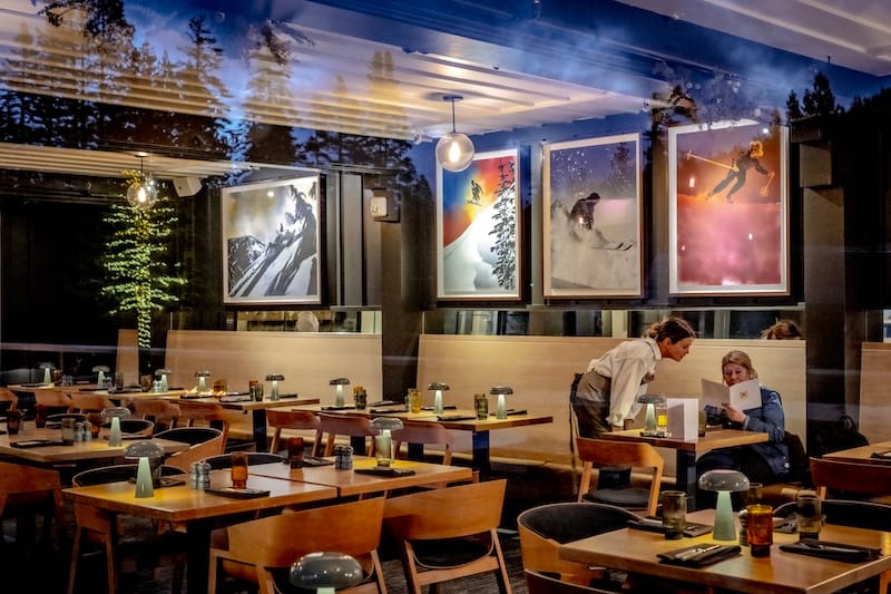 The dining room of the new Yarrow at Sugar Bowl Resort. Photo: Jake Pollock.