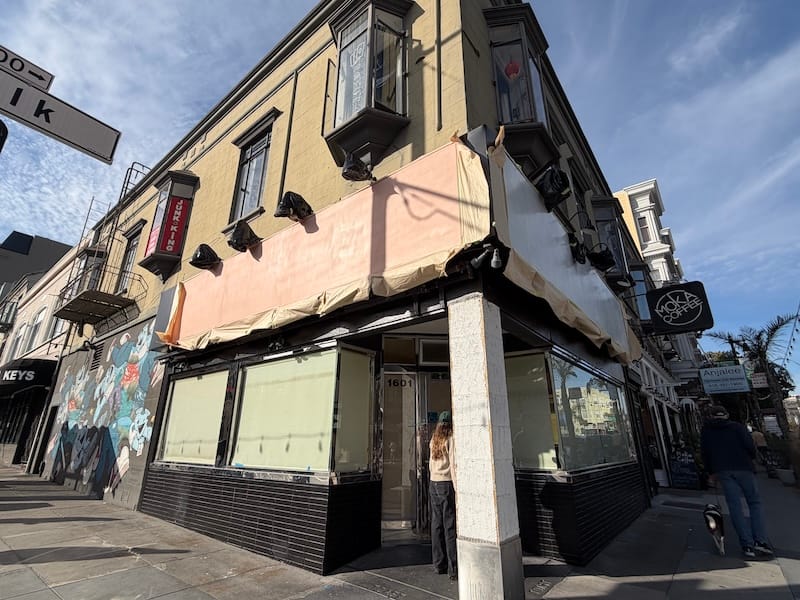 The under-construction exterior of the former Toast Eatery on Polk Street. Photo: © tablehopper.com.