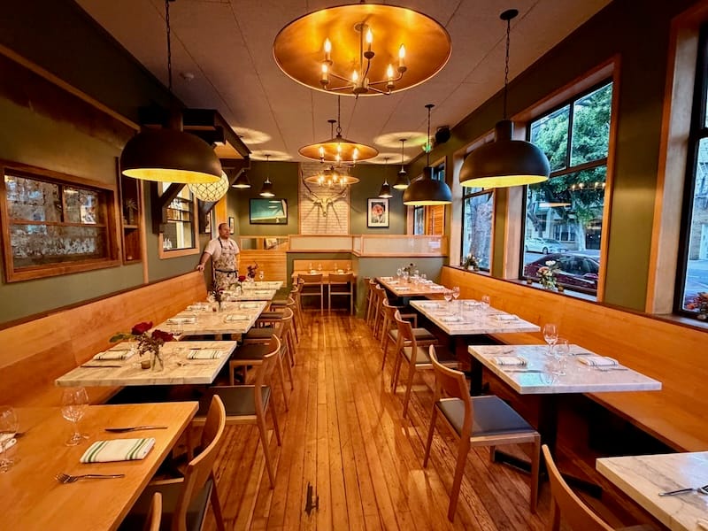 The city-meets-cabin style of RT Bistro, opening Friday. Photo: © tablehopper.com.