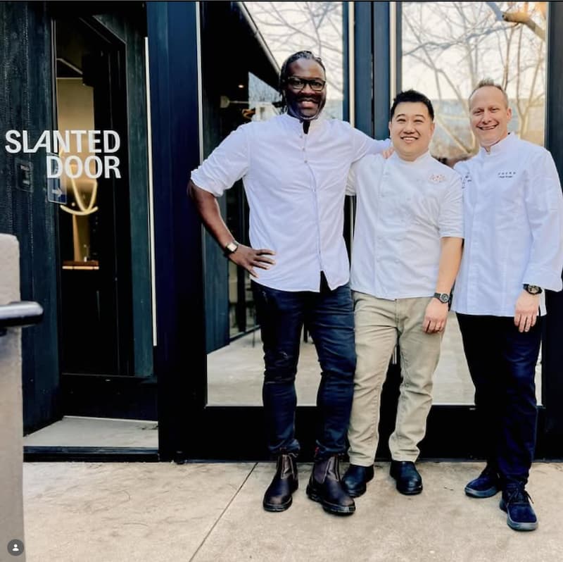 Chefs Darryl Bell, Dong Choi, and Philip Tessier are launching a new collaborative dinner series, The Next Table, in honor of chef Charles Phan. Instagram photo via @slanteddoor.