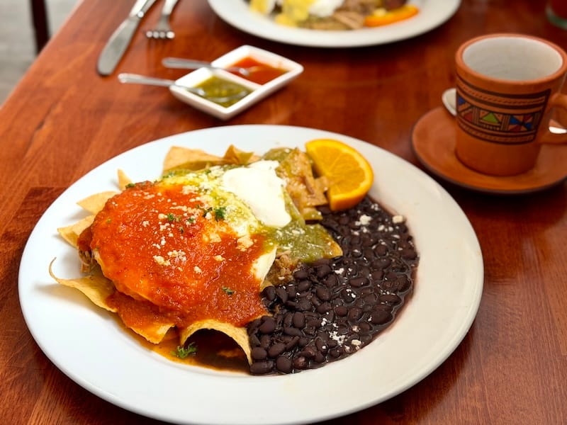 The long weekend meant I had time to enjoy chilaquiles divorciados (with carnitas) and café de olla for brunch at Mayaflor. Photo: © tablehopper.com