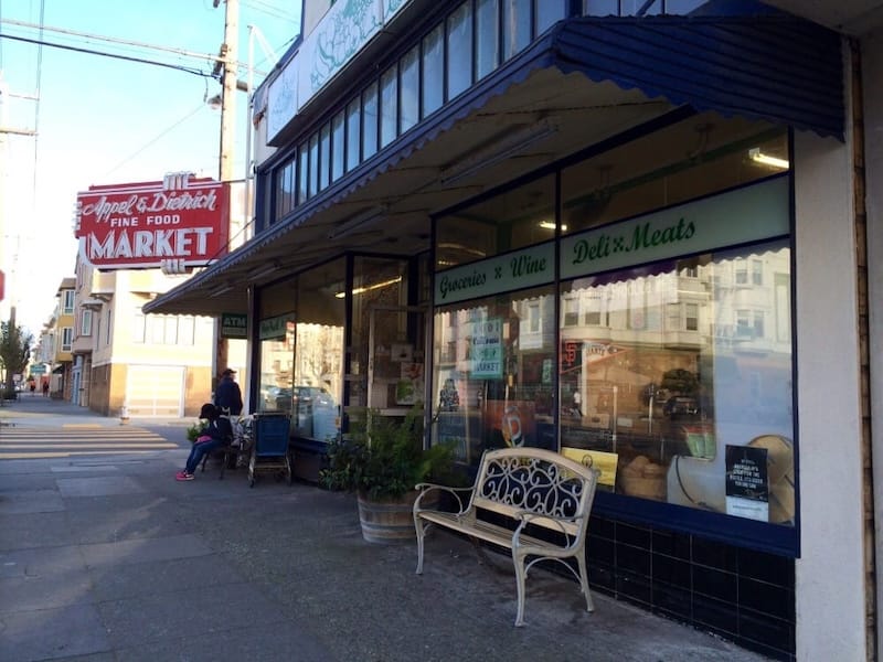 The front of the former Appel & Dietrich market in the Richmond. Yelp photo by Kevin Y.