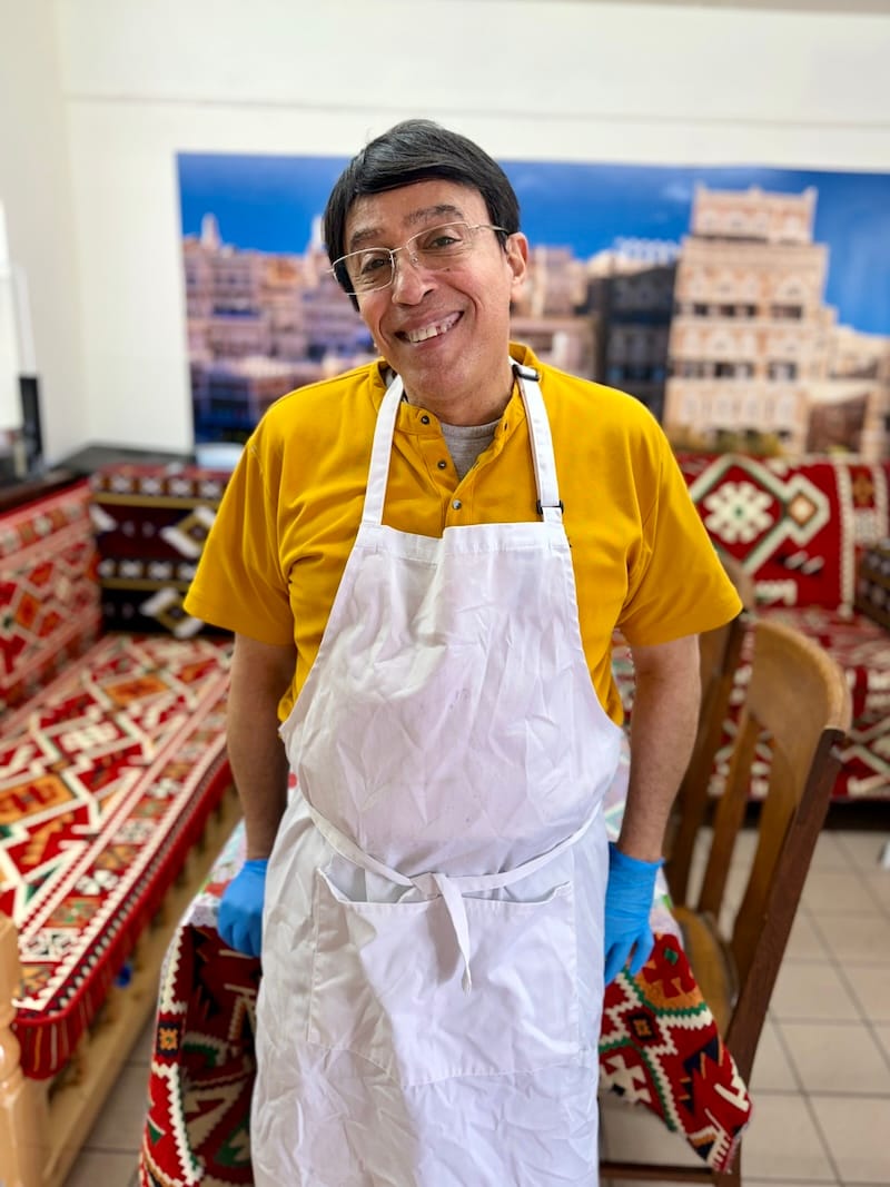 Chef-owner Billy Alabsi in Falafelland’s dining area. Photo: © tablehopper.com.
