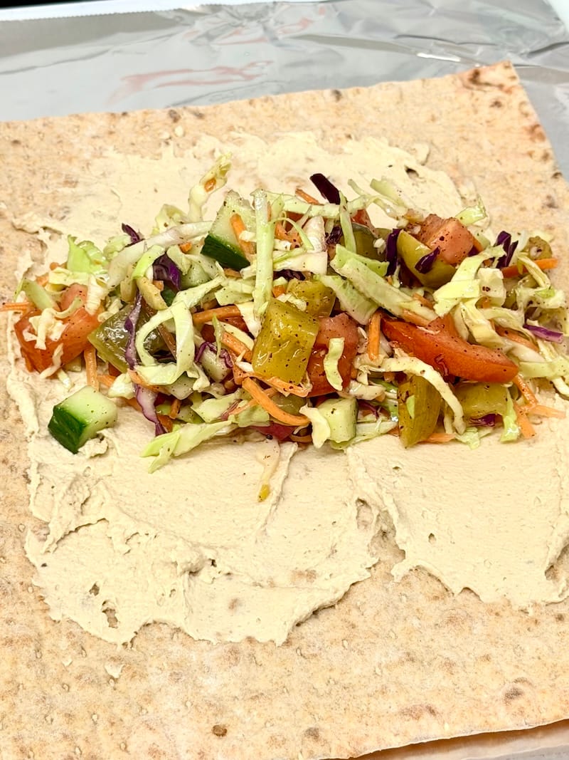 Housemade hummus and the fantastic Yemeni vegetable salad. Photo: © tablehopper.com.