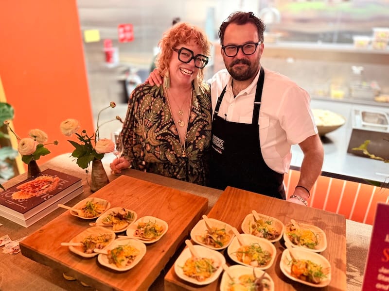 Catching up with chef Stuart Brioza at James Beard Foundation’s Taste America. Photo: © tablehopper.com.
