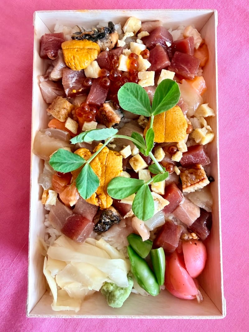 The bara-chirashi donburi for the soft opening. Photo: © tablehopper.com.