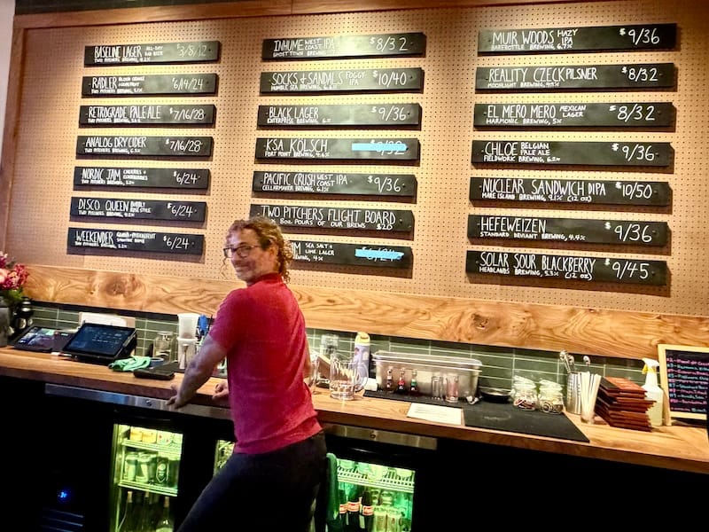 What’s on tap from Two Pitchers and other local breweries, with a side of cheekiness. Photo: © tablehopper.com.