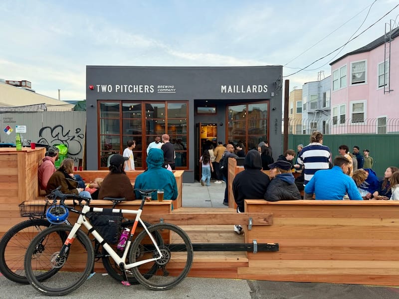 The new Two Pitchers Taproom with Maillards and their parklet. Photo: © tablehopper.com.