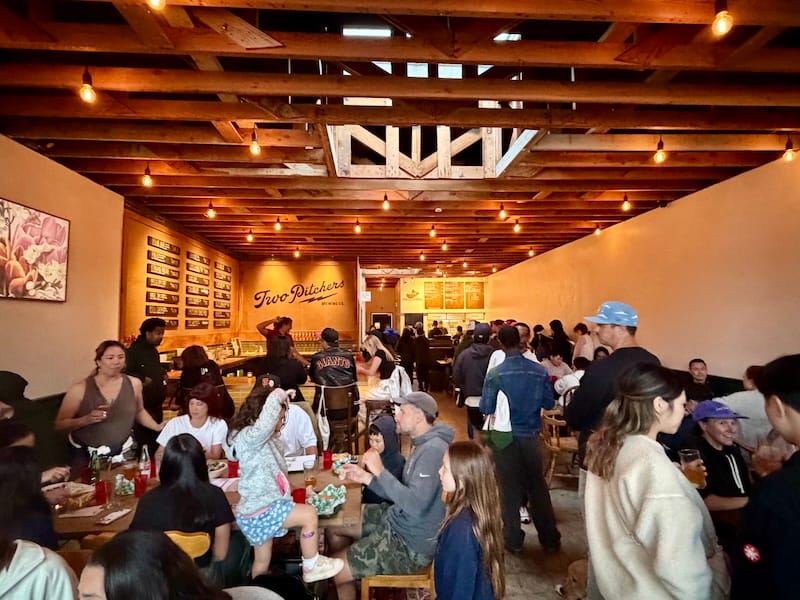 The interior of Two Pitchers Brewing Taproom and Maillards in the Outer Sunset. Photo: © tablehopper.com.