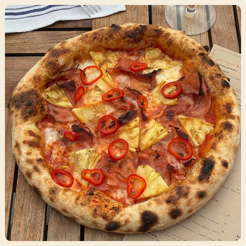 The Il Tropicale pizza returns to Pizzeria Delfina for Bay Area Pizza Week. Photo courtesy of Pizzeria Delfina.