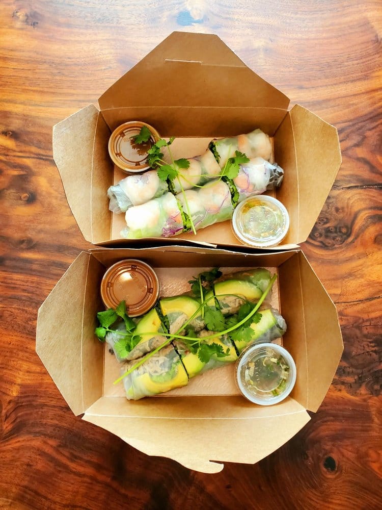 Chicken-avocado and shrimp fresh rolls from DragonEats. Yelp photo by Laurie C.