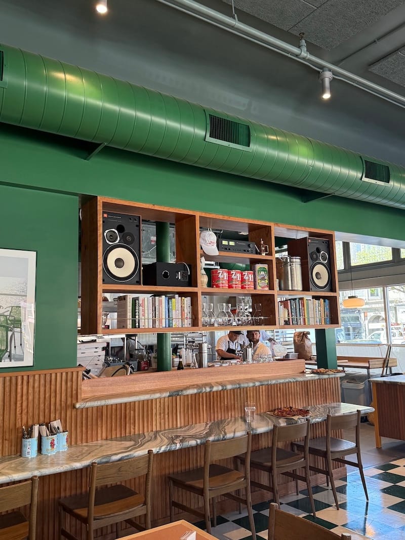 A peek at the interior. Photo courtesy of Rose Pizzeria via Resy.