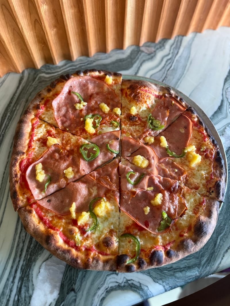 The new Beach Club tonda romana pizza. Photo courtesy of Rose Pizzeria via Resy.