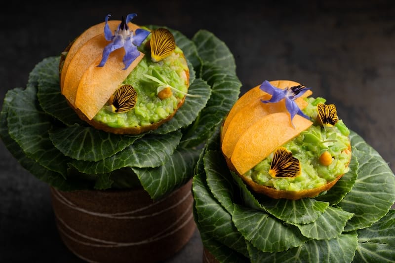 A colorful course from chef Kim Alter at Nightbird. Photo: Adahlia Cole.