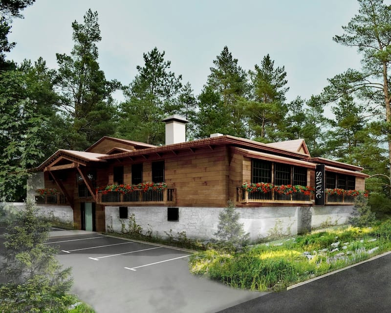 An early rendering of the exterior of the upcoming Savoie in Tahoe City. Courtesy of Savoie.