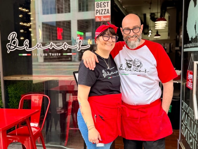 Marcella Foti and Fabio Brunocilla of their newly open Bruno’s Italian Taste. Photo: © tablehopper.com.