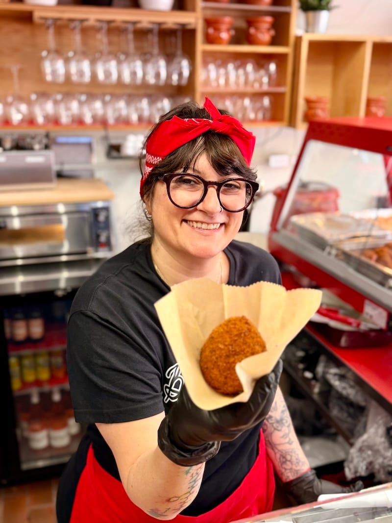 Marcella Foti offers a classic arancino. Photo: © tablehopper.com.
