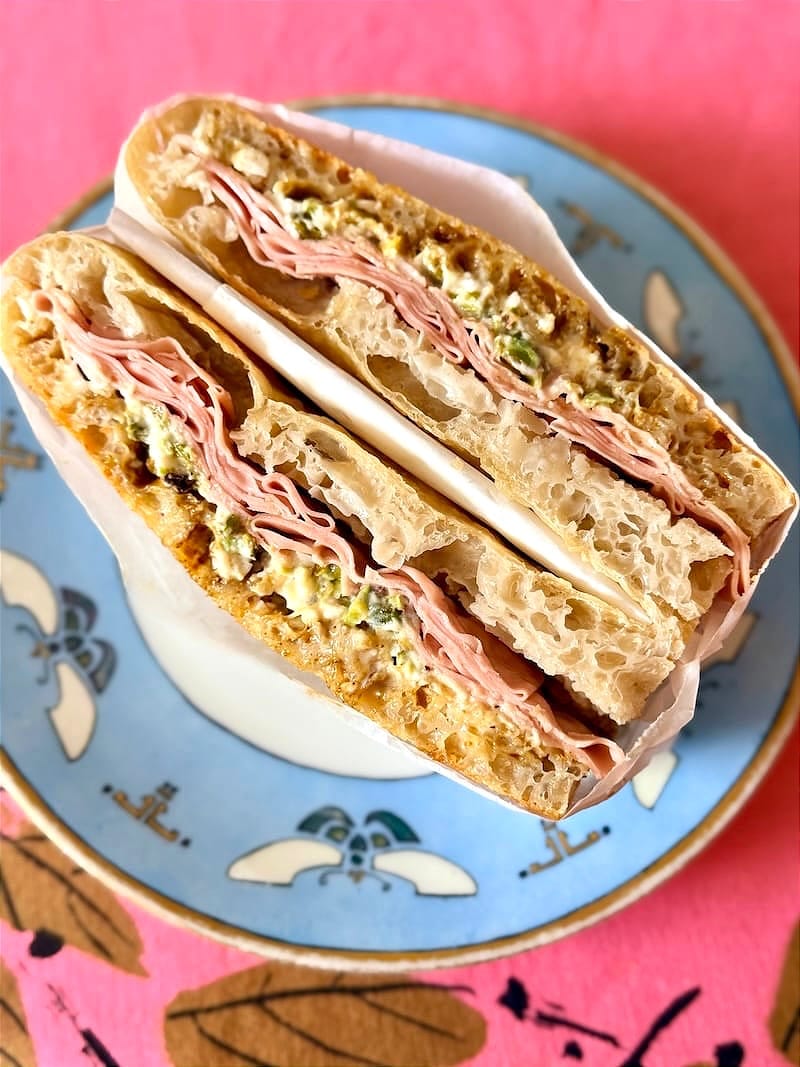 The Emilia Meets Puglia focaccia panino from the new Golden Focaccia. Photo: © tablehopper.com.