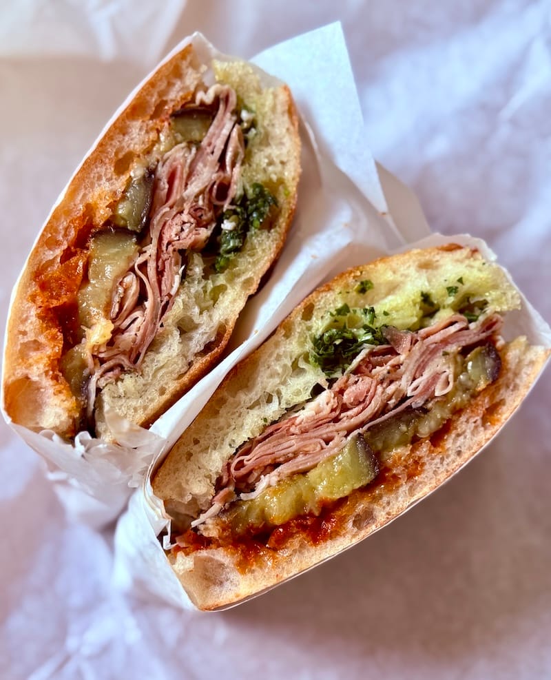 My third focaccia panino from Golden Focaccia: La Porchetta. Photo: © tablehopper.com.
