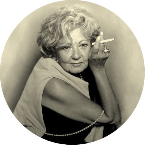 A glamour shot of our smoky queen of the night, Jeannette Etheredge. Image from Tosca’s custom drink coaster.